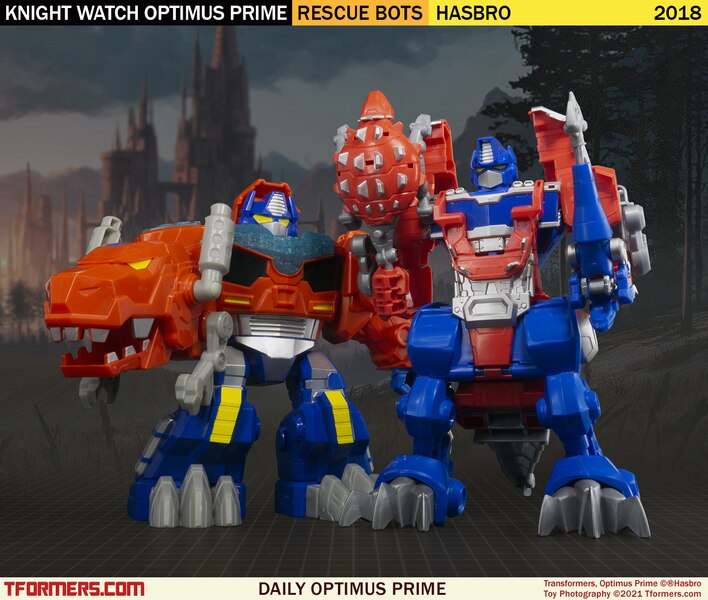 Daily Prime   Rescue Bots Knight Watch Optimus Prime T Rex (1 of 1)